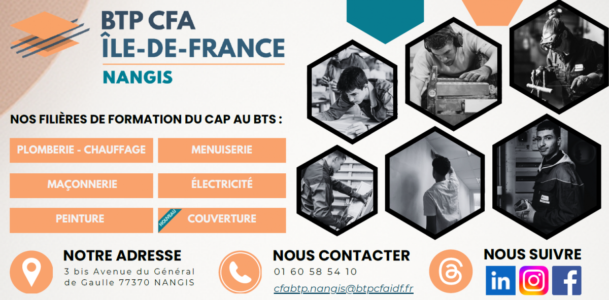 113 offres d’alternance à pourvoir au BTP CFA Nangis